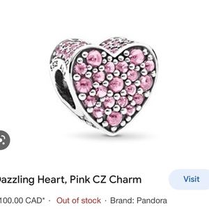 Pandora Pink Dazzling Heart Charm